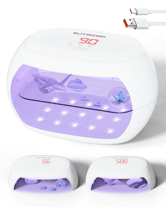 BUTIRESIN UVライト レジン用 硬化ライト 36W·30LEDs 磁気式 ジェルネイル ライト ネイルライト クラフト 硬化ライト タイマー設定可能 USB Type-C ケーブル【90·180·300·600秒】 - ButiResin