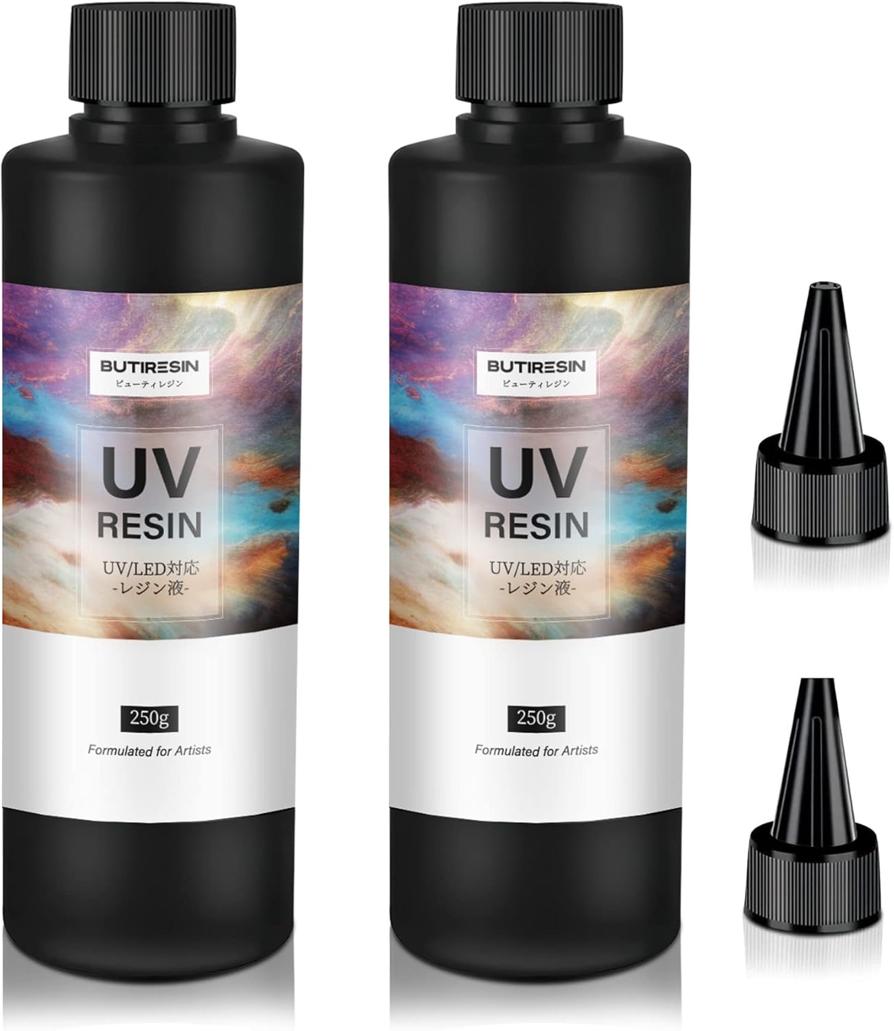 ButiResin レジン液 500g UVレジン液 大容量 ハードタイプ UV‐LED対応 高い透明度 急速硬化 黄変なし 低刺激 DIY レジンアート - ButiResin