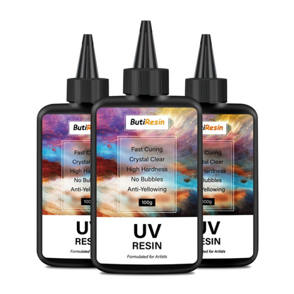 ButiResin レジン液 300g UVレジン液 大容量 ハードタイプ UV‐LED対応 高い透明度 急速硬化 黄変なし 低刺激 DIY レジンアート - ButiResin