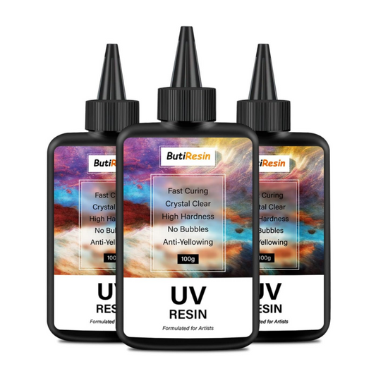 ButiResin レジン液 300g UVレジン液 大容量 ハードタイプ UV‐LED対応 高い透明度 急速硬化 黄変なし 低刺激 DIY レジンアート - ButiResin
