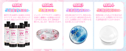 BUTIRESIN UVレジン液 2000g レジン液 大容量 高い透明 急速に硬化  詰替用 クリアハードタイプ  幅広い用途とDIY 操作アクセサリが付属