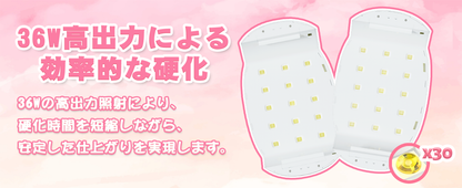 BUTIRESIN UVライト レジン用 硬化ライト 36W·30LEDs 磁気式 ジェルネイル ライト ネイルライト クラフト 硬化ライト タイマー設定可能 USB Type-C ケーブル【90·180·300·600秒】 - ButiResin