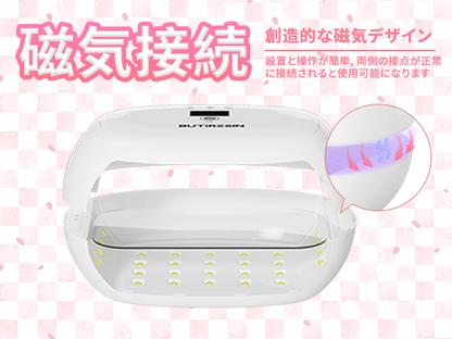 BUTIRESIN【60W 超強力 UVランプ】UV レジン ライト 2in1 - 両面照射、360度光源60W、長時間タイマー設定（60秒・180秒・300秒）、56個のLED搭載、長時間タイマー設定、LED表示画面付き、DIYクラフト レジン専用ライト (白)