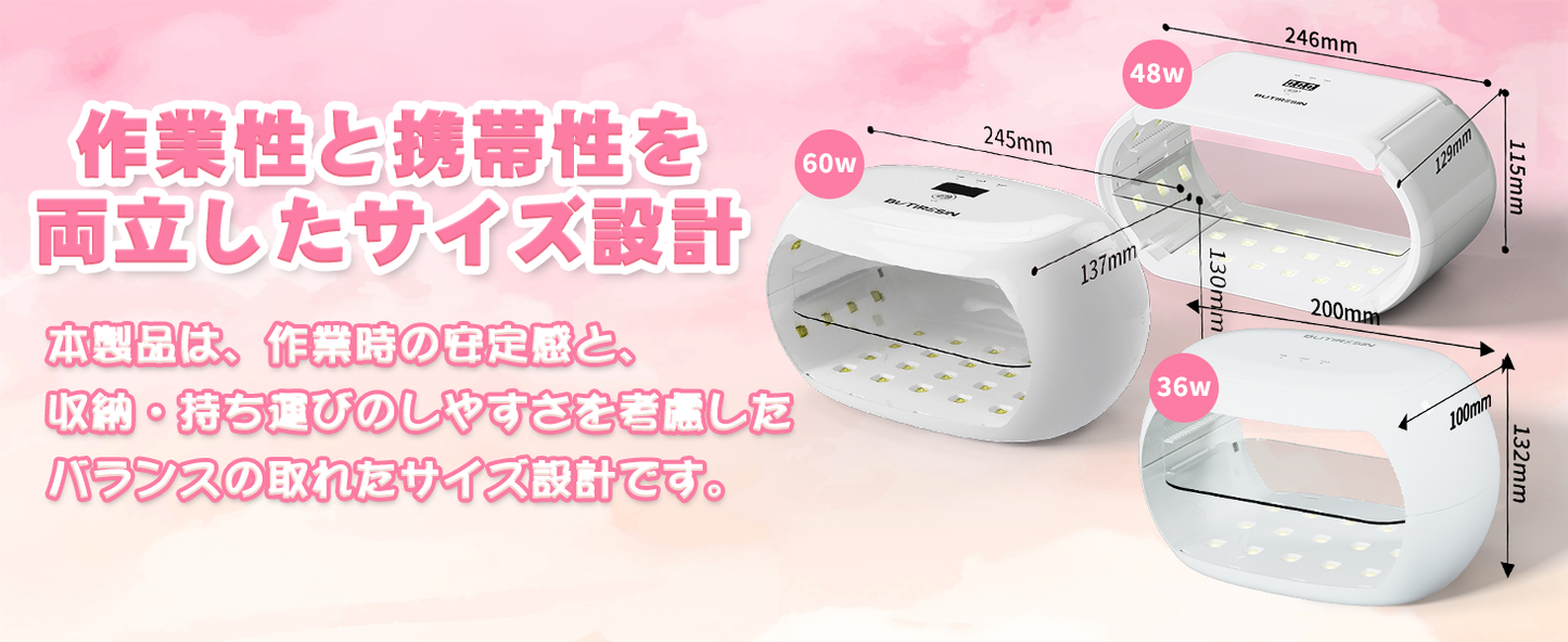 BUTIRESIN UVライト レジン用 硬化ライト 36W·30LEDs 磁気式 ジェルネイル ライト ネイルライト クラフト 硬化ライト タイマー設定可能 USB Type-C ケーブル【90·180·300·600秒】 - ButiResin