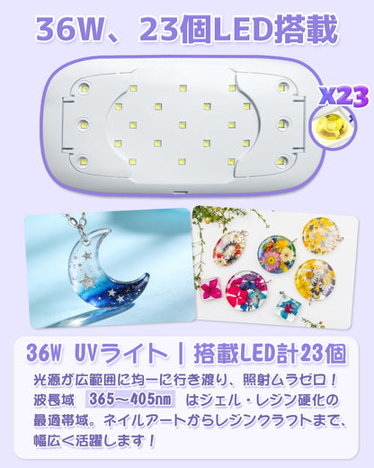 BUTIRESIN UVライト 36W【折りたたみ・タッチ式】 - ButiResin